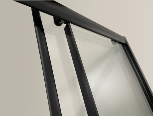 Душевой угол Niagara Eco NG-008-14QBLACK 80x80 стекла прозрачные с узором, профиль черный