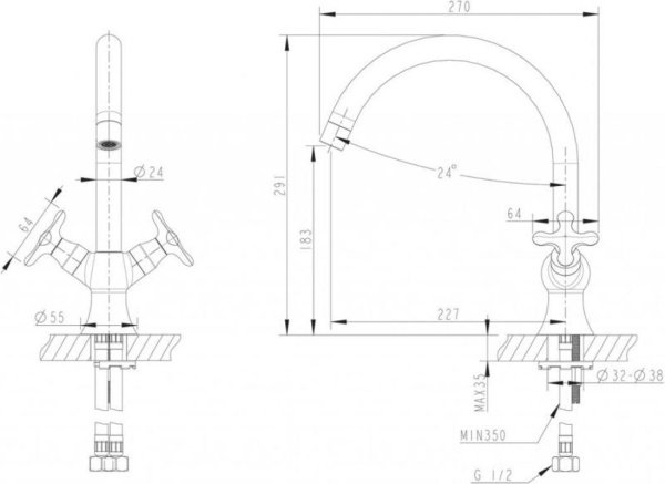 Смеситель для кухни Bravat Summer Rain F777111C без подключения к фильтру хром