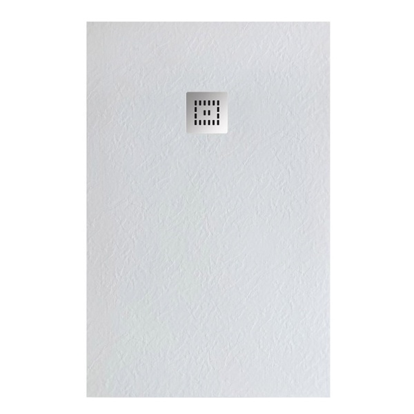 Душевой поддон низкий BelBagno Uno TRAY-MR-UNO-AH-100/80-35-W-CR прямоугольный литьевой мрамор 100x80 белый