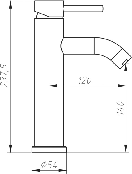 Смеситель для раковины Aquanet Steel AF210-10S сталь