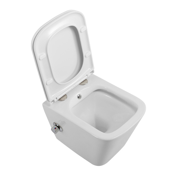 Унитаз подвесной BelBagno Due DUE BB3103CHR-BS/SC Rimless фаянс белый
