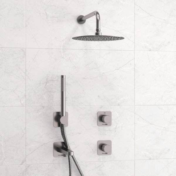 Душевая система со смесителем Wasserkraft Tauber A6451.297.298.097.121.275.100.276 монтаж встраиваемая в стену без термостата никель