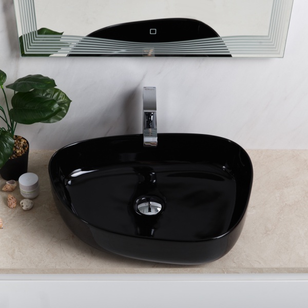 Раковина  нестандартная BelBagno  BB1435-NERO фаянс цвет черный