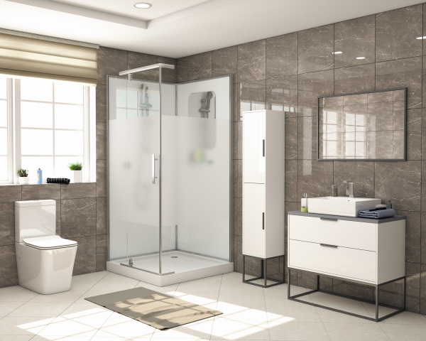 Душевая кабина без крыши Grossman  GR171QL квадратная   90x90 стекла прозрачные с узором, профиль хром