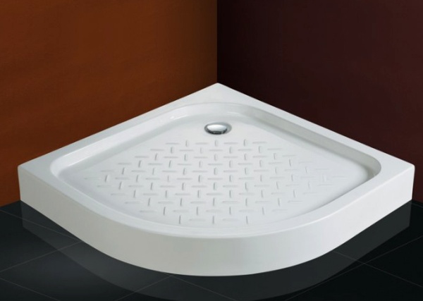 Душевой поддон низкий Cezares Tray TRAY-A-R-80-550-15-W четверть круга акрил 80x80 белый