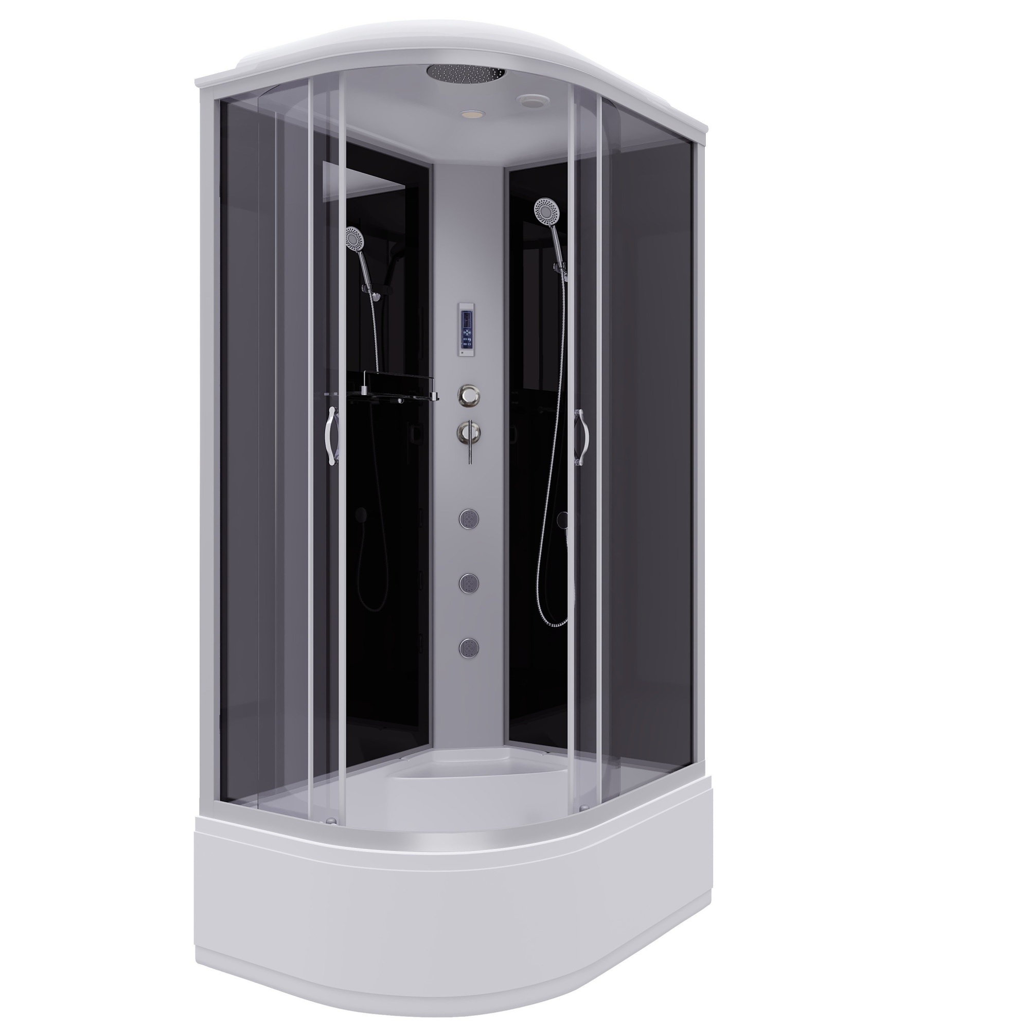 Душевая кабина с крышей Niagara Classic NG-2510-14RF асимметричная  120x80 стекла тонированные, профиль матовый хром