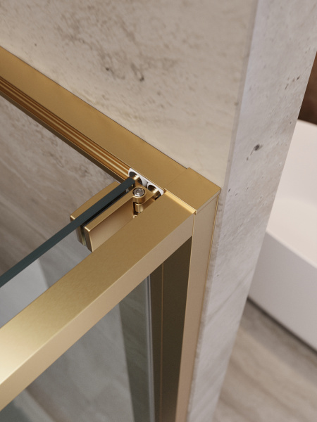 Душевая дверь складная Cezares Lux LUX-B-FS-1-90-C-BORO 90 см стекла прозрачные профиль брашированное золото