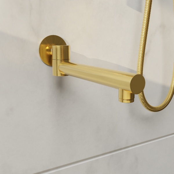 Душевая система со смесителем RGW Shower Panels 51140855-06 монтаж встраиваемая в стену без термостата золото
