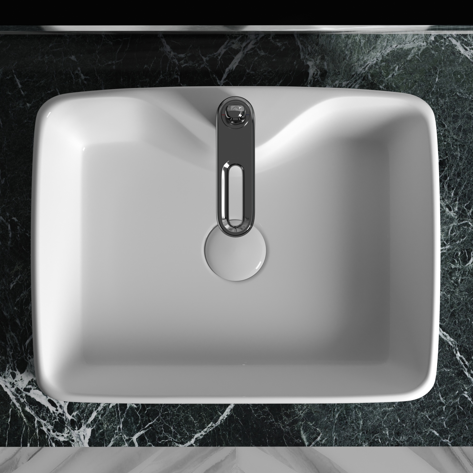 Раковина накладная прямоугольная Ceramica Nova Element CN6033 фарфор цвет белый
