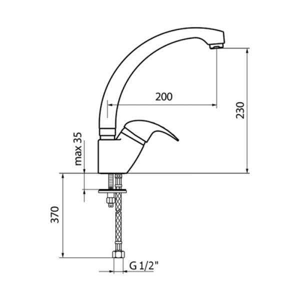 Смеситель для кухни Webert Sax SX920202015 без подключения к фильтру хром