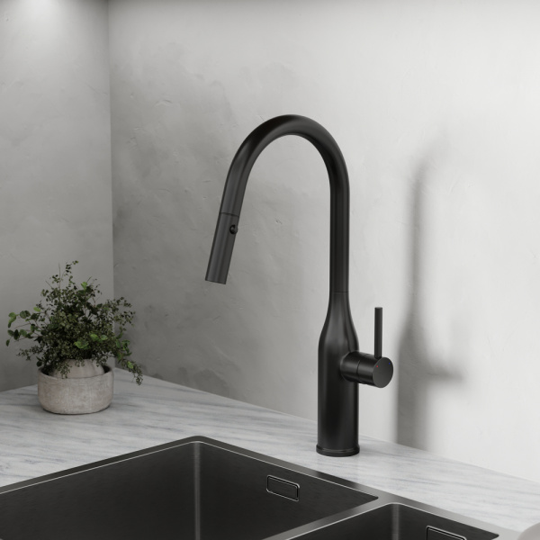Смеситель для кухни Sancos Grand SC4002MB без подключения к фильтру черный матовый