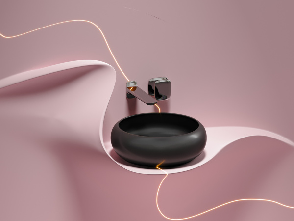Раковина накладная круглая Ceramica Nova Element CN6050MB фарфор цвет черный матовый