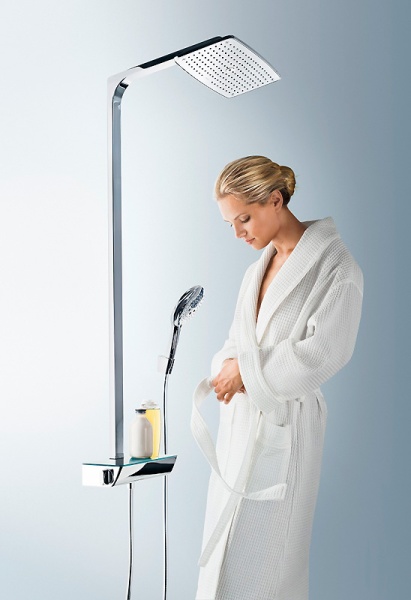 Душевая система со смесителем Hansgrohe Raindance Select E 27112400 монтаж настенная с термостатом хром/белый