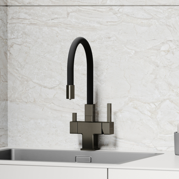 Смеситель для кухни Sancos Arno SC4005GG с подключением к фильтру вороненая сталь/черный