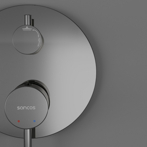 Душевая система со смесителем Sancos Select SC3003CH монтаж встраиваемая в стену без термостата хром