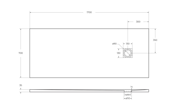 Душевой поддон низкий BelBagno Uno TRAY-MR-UNO-AH-170/70-35-W-BO прямоугольный литьевой мрамор 170x70 белый