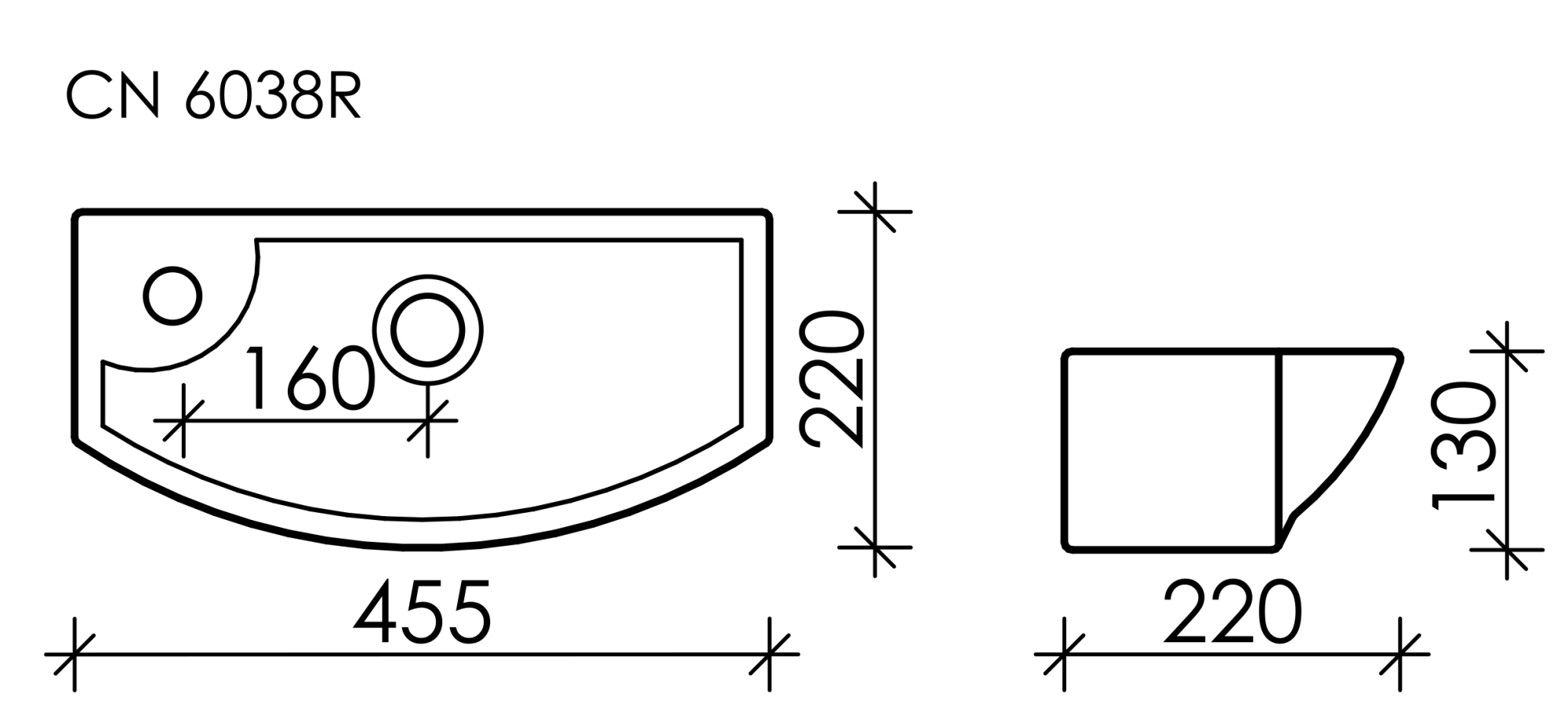 Раковина подвесная прямоугольная Ceramica Nova Element CN6038R фарфор цвет белый