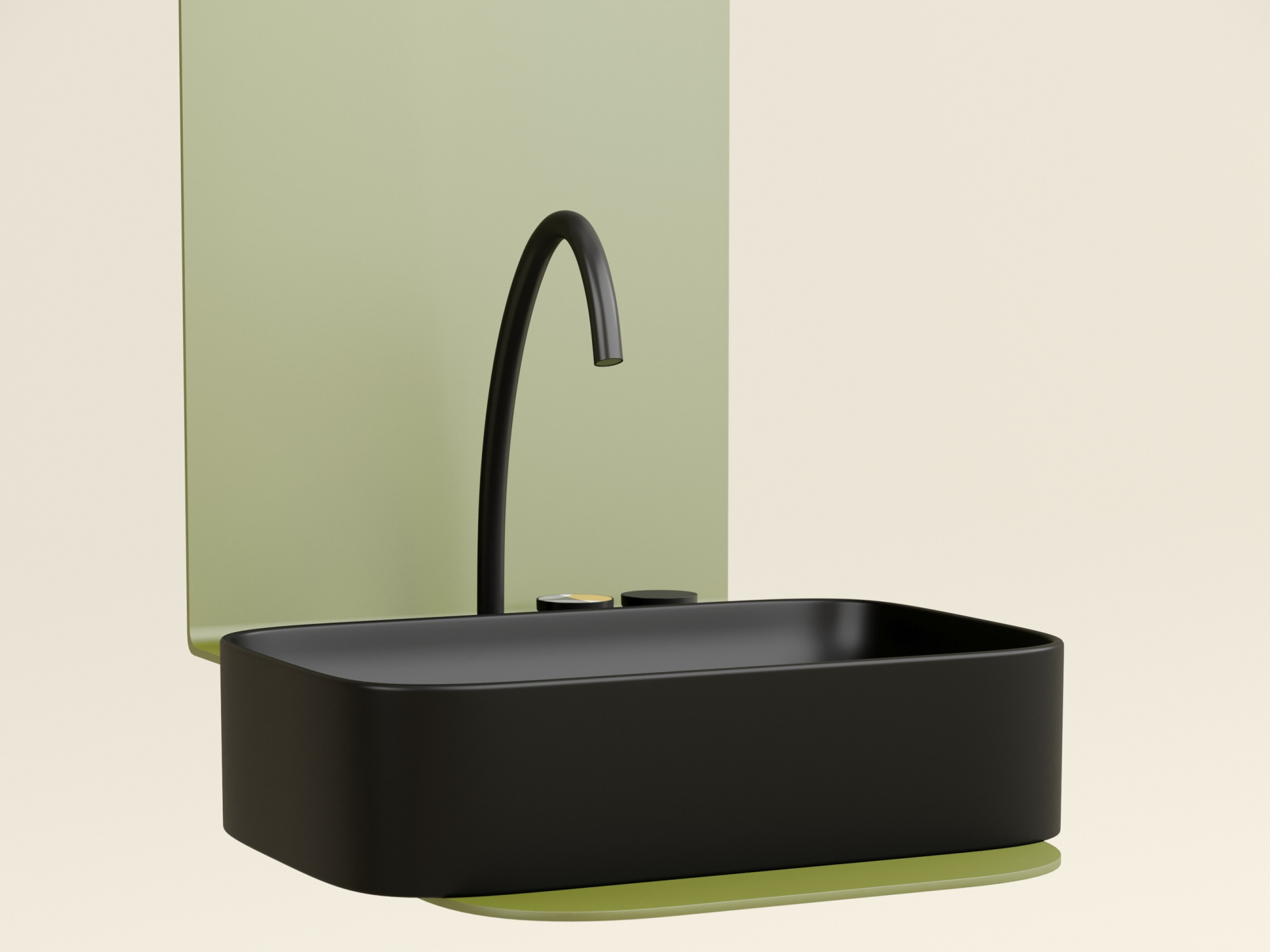 Раковина накладная прямоугольная Ceramica Nova Element CN6053MB фарфор цвет черный матовый