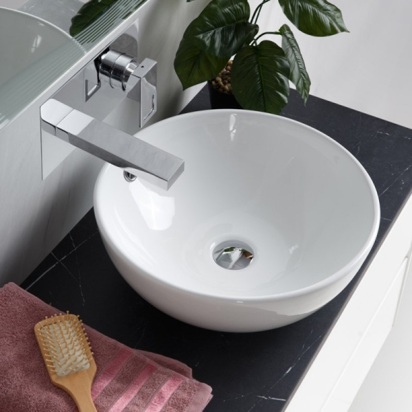 Раковина накладная круглая BelBagno  BB1077 фаянс цвет белый