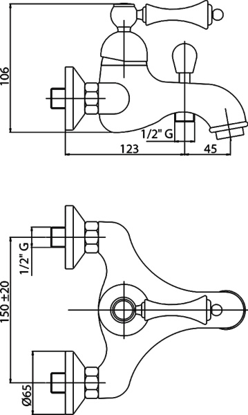 Смеситель  Cezares Margot MARGOT-VM-02-Bi  
 