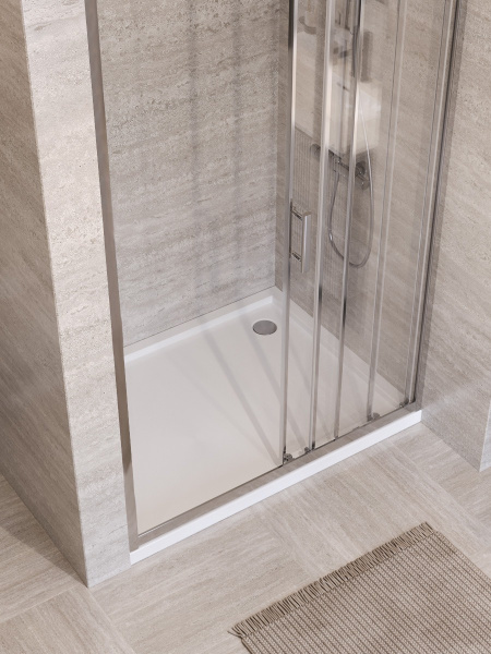 Душевая дверь BelBagno Uno UNO-195-BF-3-100-C-IN 100 см стекла прозрачные, профиль сатин