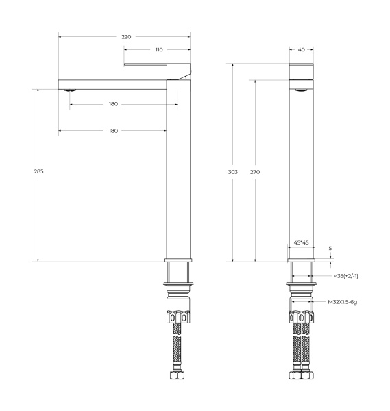 Смеситель для раковины Cezares Slider SLIDER-LC-GM-W0 оружейная сталь