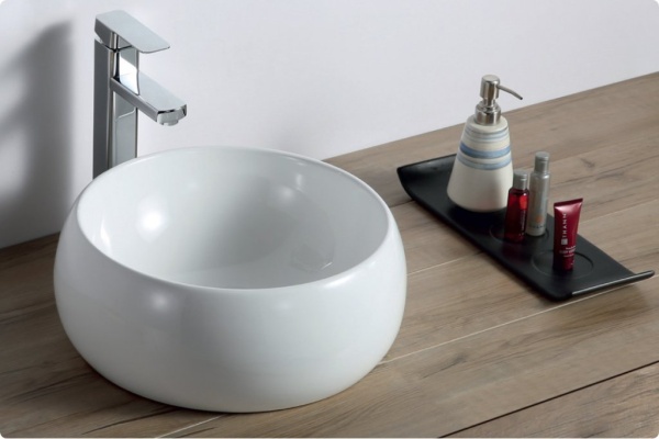 Раковина накладная круглая BelBagno  BB1065 фаянс цвет белый