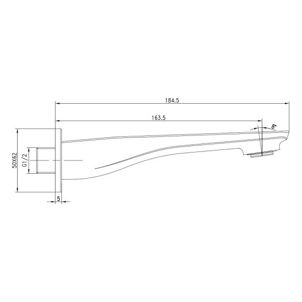 Излив для ванны Lemark  LM5981CW белый/хром 