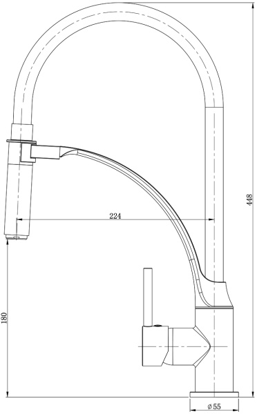 Смеситель для кухни Lemark Soul LM6007C без подключения к фильтру хром/черный