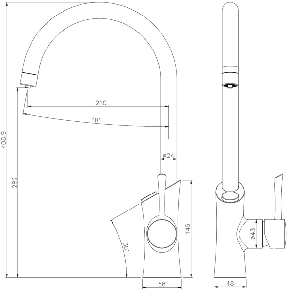 Смеситель для кухни Lemark Comfort LM3072C с подключением к фильтру хром
