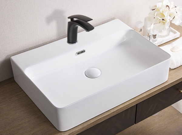 Раковина накладная прямоугольная BelBagno  BB1338 фаянс цвет белый