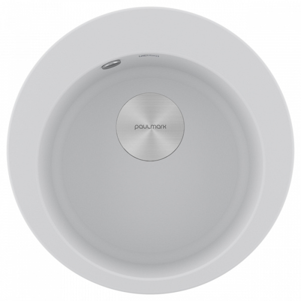 Кухонная мойка круглая Paulmark Gelegen 50 PM404800-WH встраиваемая сверху белый матовый