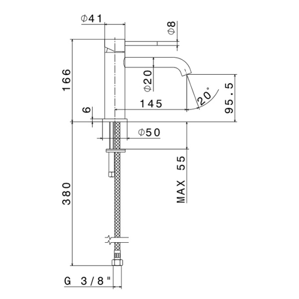 Смеситель для раковины Newform X-Steel 316 69612X.50.050 stainless steel