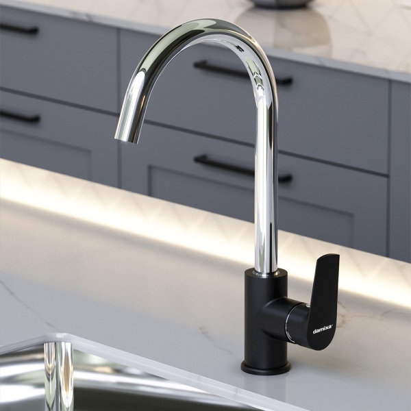 Смеситель для кухни Damixa Origin Balance 790720000 без подключения к фильтру черный/хром