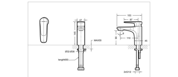 Смеситель для раковины Bravat Source F1173218CP-ENG хром