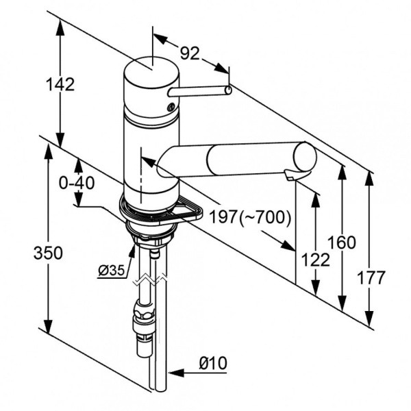 Смеситель для кухни Kludi Scope 339310575 без подключения к фильтру хром