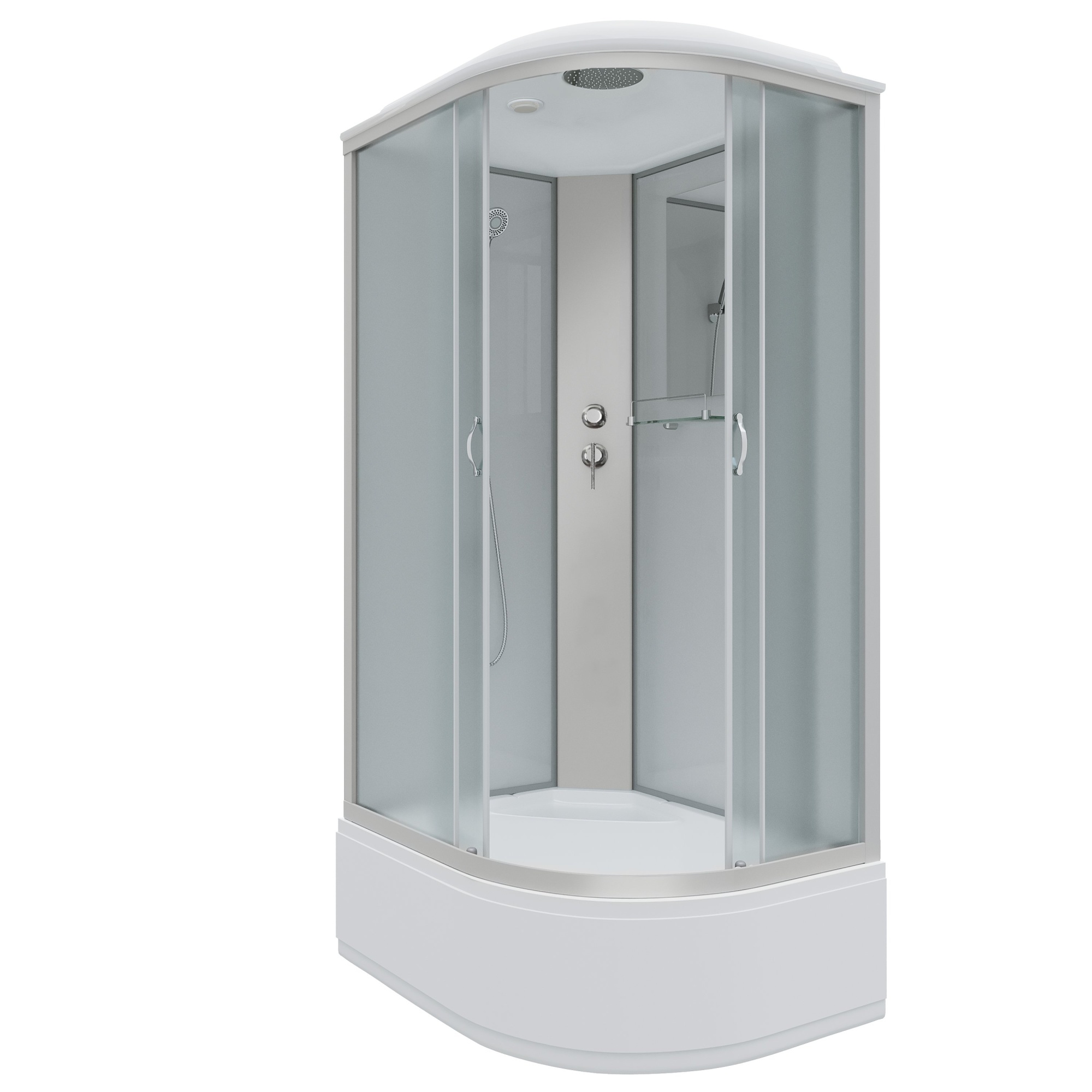 Душевая кабина с крышей Niagara Classic NG-2310-14L асимметричная  120x80 стекла матовые, профиль матовый хром