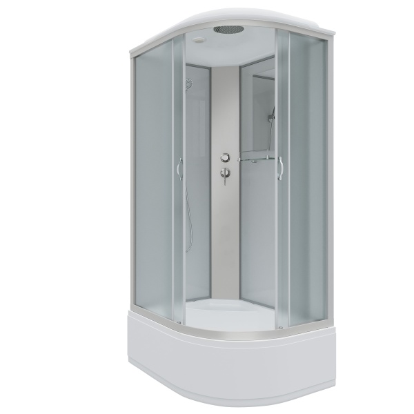 Душевая кабина с крышей Niagara Classic NG-2310-14L асимметричная  120x80 стекла матовые, профиль матовый хром