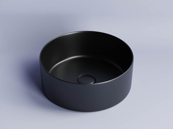 Раковина накладная круглая Ceramica Nova Element CN6032MB фарфор цвет черный матовый