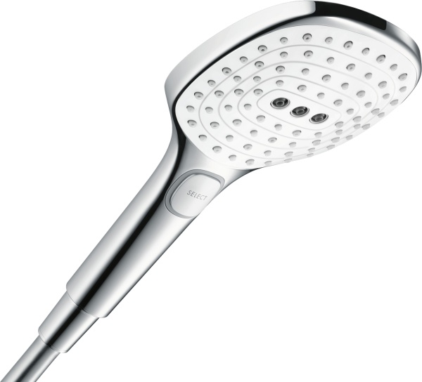 Душевая система со смесителем Hansgrohe Raindance Select E 27113400 монтаж настенная с термостатом хром/белый