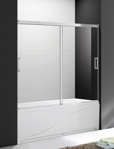 Шторка для ванны раздвижная  Cezares Tandem Soft TANDEM-SOFT-VF-2-180/145-C-Cr-IV 180 см, стекла прозрачные, профиль хром