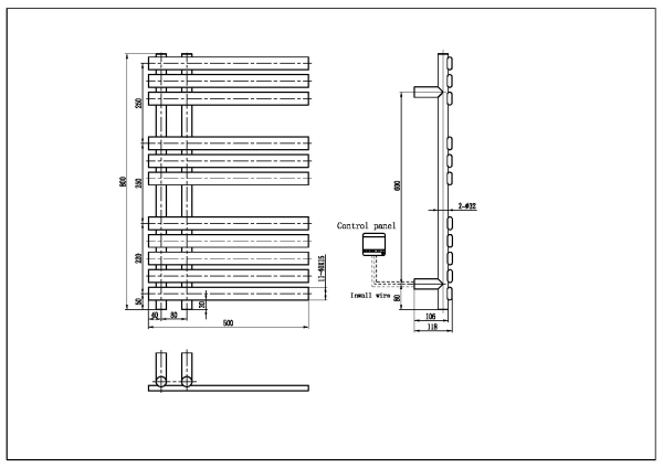 Полотенцесушитель электрический Boheme Venturo П11  50x80 723-G золото