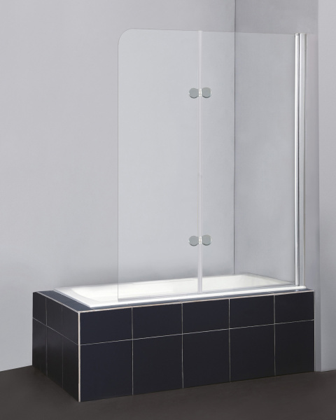 Шторка для ванны складная  BelBagno Sela SELA-V-21-120/140-C-Cr 120 см, стекла прозрачные, профиль хром