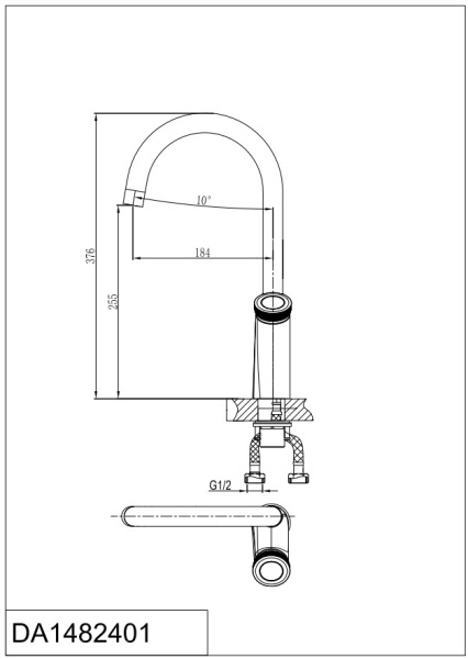 Смеситель для кухни D&K Bayern DA1482401 без подключения к фильтру хром