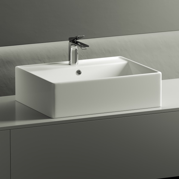 Раковина накладная прямоугольная Ceramica Nova Element CN6046 фарфор цвет белый