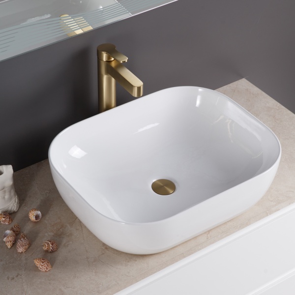 Раковина накладная прямоугольная BelBagno  BB1302 фаянс цвет белый