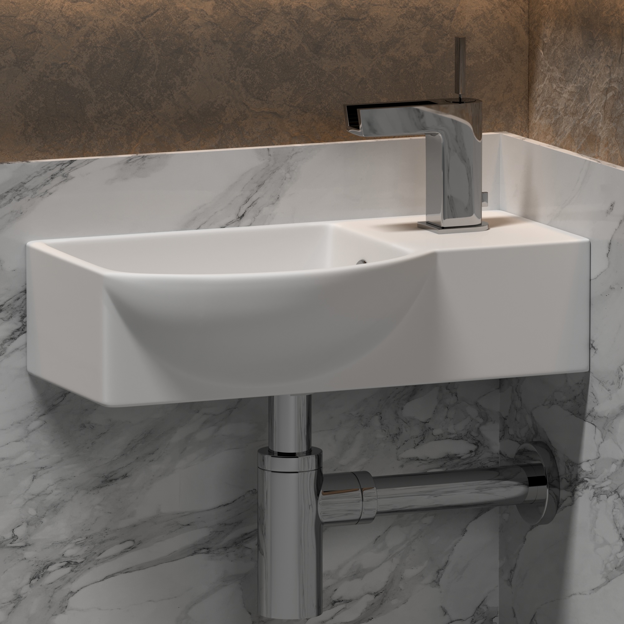Раковина подвесная прямоугольная Ceramica Nova Element CN6039L фарфор цвет белый