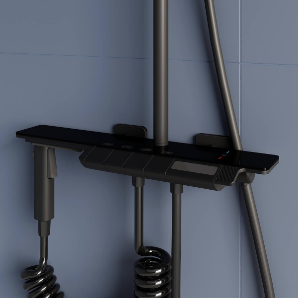Душевая система со смесителем RGW Shower Panels 51140135-04 монтаж настенная с термостатом черный