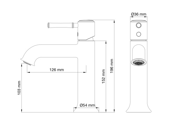 Смеситель для раковины Wonzon&amp;Woghand Tor WW-88018073-BG брашированное золото