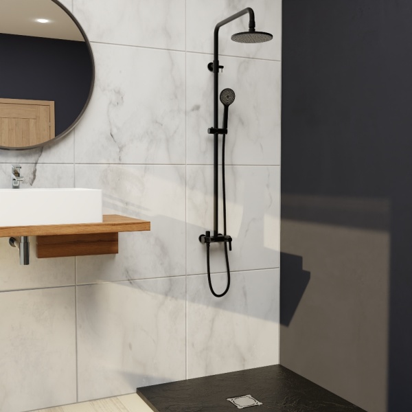 Душевая система со смесителем RGW Shower Panels 51140131-04 монтаж настенная без термостата черный